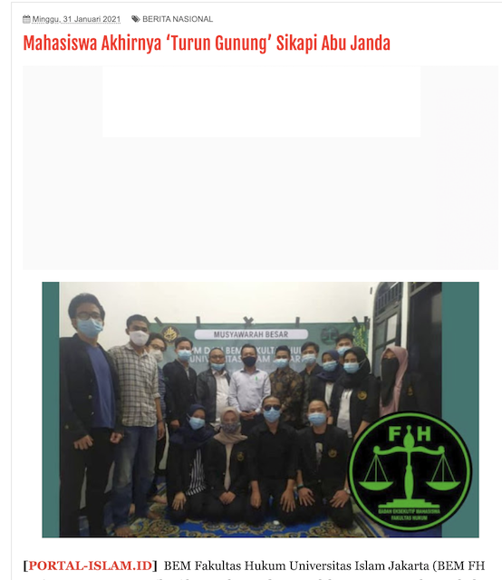 [Cek Fakta] Foto Mahasiswa Ini Orasi Cari Abu Janda? Simak Faktanya