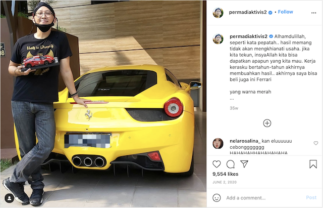 [Cek Fakta] Foto Abu Janda Beli Ferrari? Ini Faktanya