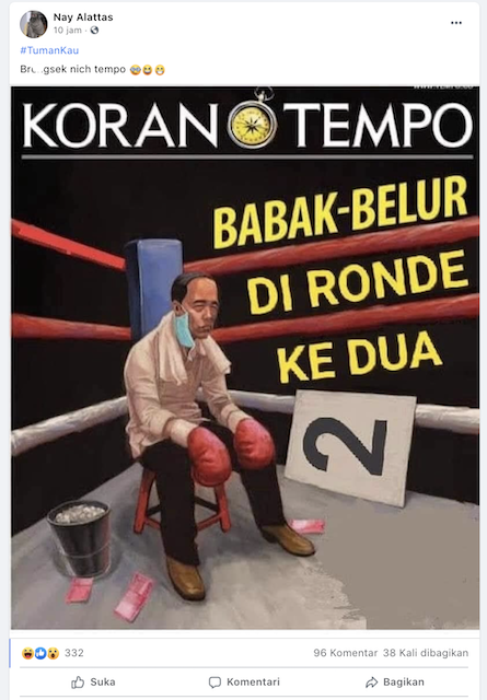 [Cek Fakta] Foto Sampul Koran Tempo Jokowi Babak-Belur di Ronde ke-2? Ini Faktanya
