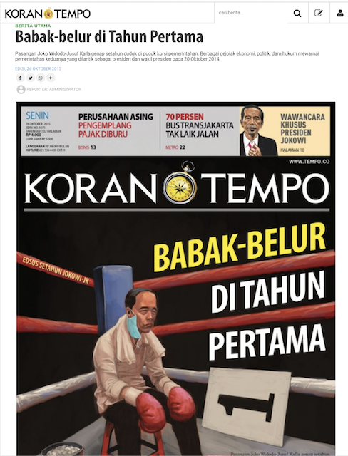 [Cek Fakta] Foto Sampul Koran Tempo Jokowi Babak-Belur di Ronde ke-2? Ini Faktanya