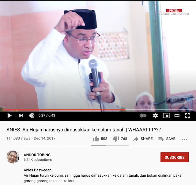 [Cek Fakta] Anies Baswedan Sebut Air Dimasukkan ke Tanah Sisanya Rumah Orang-Orang? Ini Faktanya