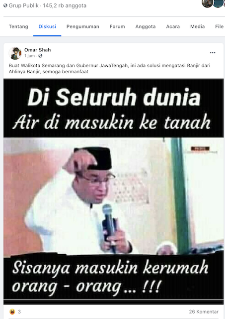 [Cek Fakta] Anies Baswedan Sebut Air Dimasukkan ke Tanah Sisanya Rumah Orang-Orang? Ini Faktanya