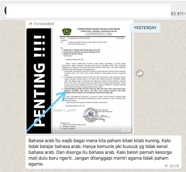 [Cek Fakta] Mata Pelajaran PAI dan Bahasa Arab di Madrasah tidak Berlaku Lagi? Ini Faktanya