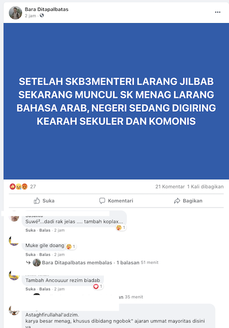 [Cek Fakta] Muncul SK Menteri Agama Larang Bahasa Arab? Ini Faktanya
