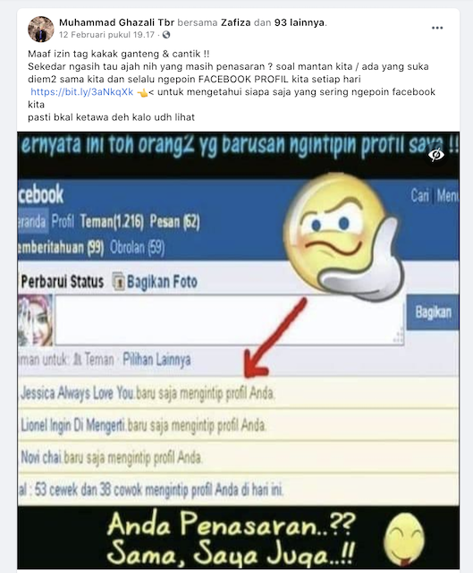 [Cek Fakta] Beredar <i>Link</i> untuk Mengetahui Siapa Saja yang Sering Mengunjungi Facebook Kita? Cek Faktanya
