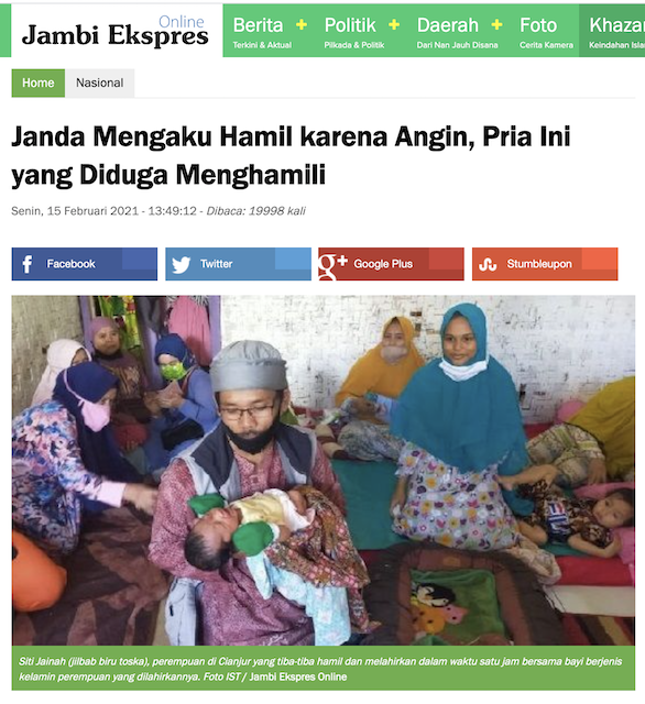 [Cek Fakta] Seorang Wanita yang Mengaku Hamil karena Angin, Kini Anaknya Diberi Nama Ahkmad Confresor? Ini Faktanya