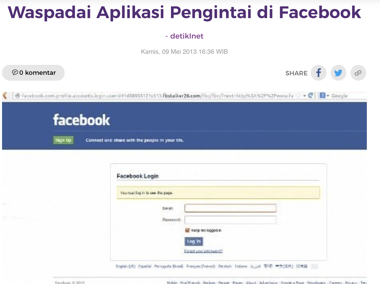 [Cek Fakta] Beredar <i>Link</i> untuk Mengetahui Siapa Saja yang Sering Mengunjungi Facebook Kita? Cek Faktanya