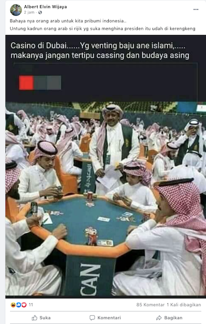 [Cek Fakta] Foto Sejumlah Pria Berbaju Islami di Casino Dubai? Ini Faktanya