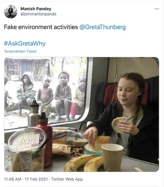 [Cek Fakta] Foto Aktivis Ini Makan di Depan Anak-Anak Kecil yang Kelaparan? Ini Cek Faktanya