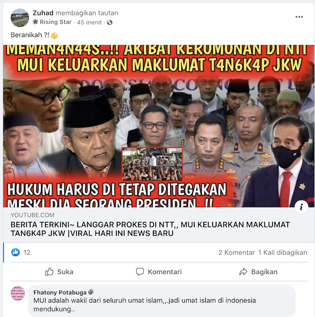 [Cek Fakta] Langgar Prokes di NTT, MUI Keluarkan Maklumat Tangkap Jokowi? Ini Faktanya