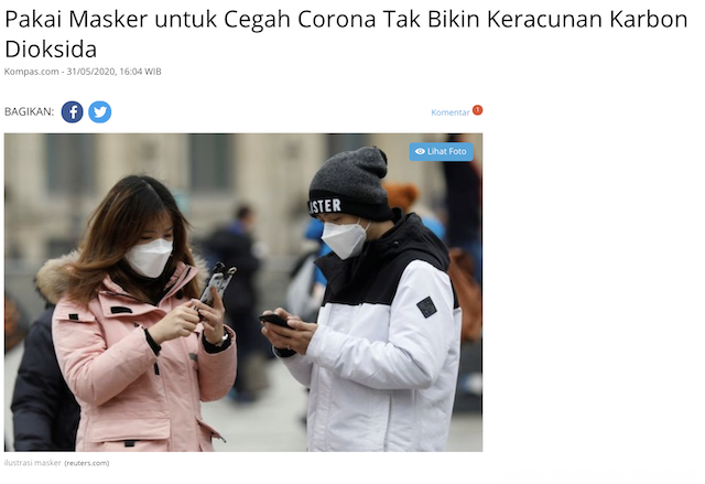 [Cek Fakta] Benarkah Logika Penggunaan Masker Sebabkan Manusia Keracunan CO2? Ini Faktanya