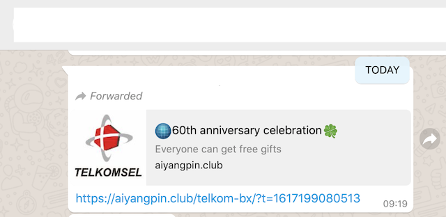 [Cek Fakta] Beredar Link Berhadiah Lebih dari 1000 Jam Tangan Pintar terkait Perayaan Ulang Tahun ke-60 Telkomsel? Ini Faktanya