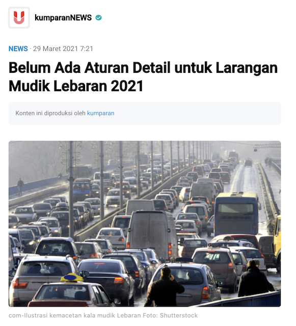 Cek Fakta Benarkah Denda Mudik 2021 Mencapai Rp100 Juta Cek Faktanya