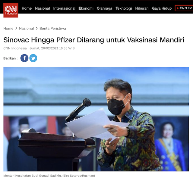 [Cek Fakta] Vaksin Mandiri Sinovac Rp600 Ribu? Ini Faktanya