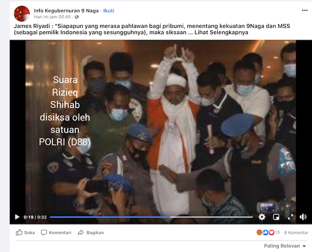 [Cek Fakta] Beredar Suara Rizieq Shihab Disiksa Satuan Polri Densus 88? Ini Faktanya