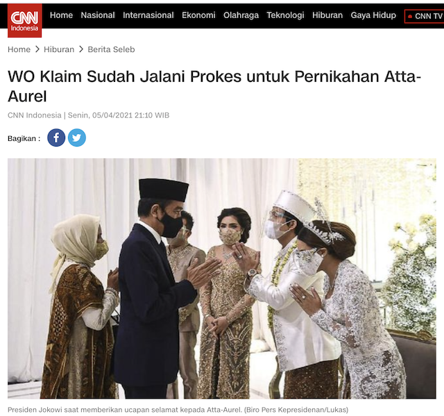 [Cek Fakta] Video Presiden Boleh Hadiri Pesta Atta-Aurel, Sementara Hajatan Warga Digusur? Ini Cek Faktanya
