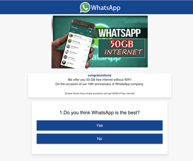 [Cek Fakta] Link Survei WhatsApp Bagikan Kuota Internet Gratis 50 GB? Ini Faktanya