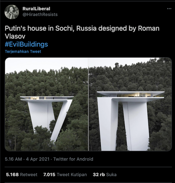 [Cek Fakta] Benarkah Foto Ini Memperlihatkan Rumah Presiden Putin? Ini Faktanya