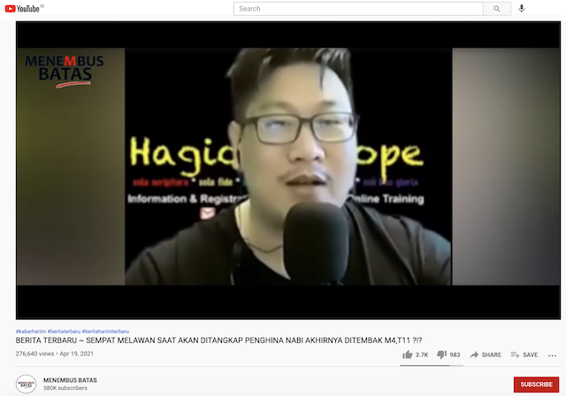 [Cek Fakta] Jozeph Paul Zhang Pelaku Penghina Nabi Ditembak Mati Saat Akan Ditangkap? Cek Faktanya