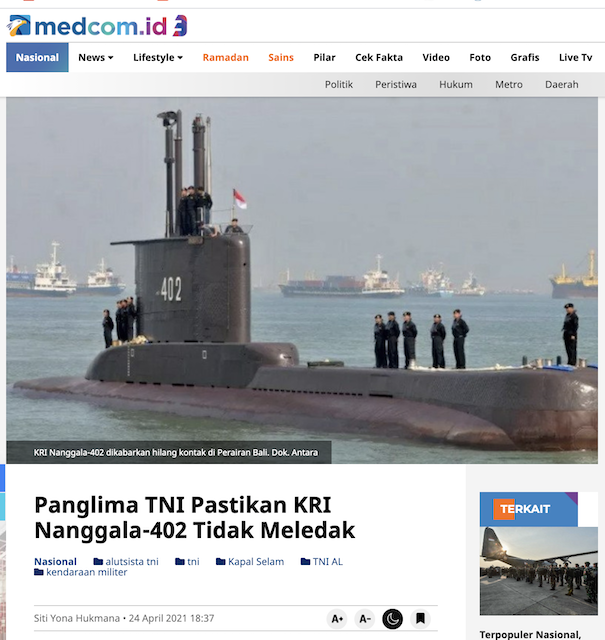 [Cek Fakta] Kapal Selam Hancur Dirudal Tiongkok, Itu Hoaks