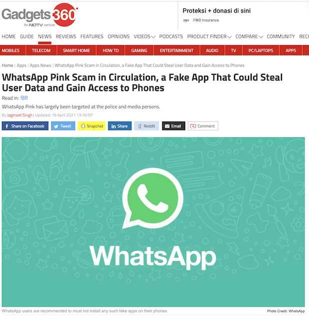 [Cek Fakta] WhatsApp Resmi Meluncurkan Versi Terbaru Berwarna <i>Pink</i> ? Cek Dulu Faktanya