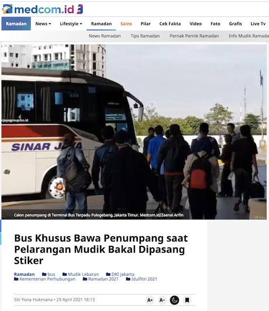 Cek Fakta Kemenhub jadikan Larangan Mudik Ladang Bisnis dengan Jualan Stiker Khusus Bus? Ini ...