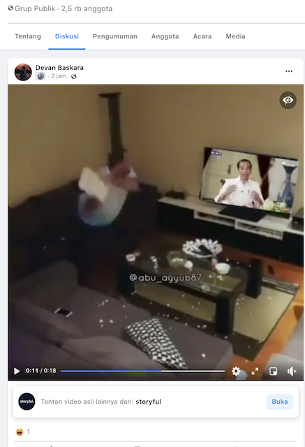 [Cek Fakta] Video Seorang Pria Hancurkan TV yang Tayangkan Jokowi? Ini Faktanya