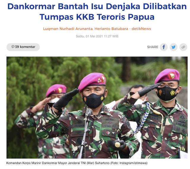 [Cek Fakta] Kabar Denjaka Dilibatkan dalam Menumpas KKB Teroris Papua Hoaks, Ini Cek Faktanya
