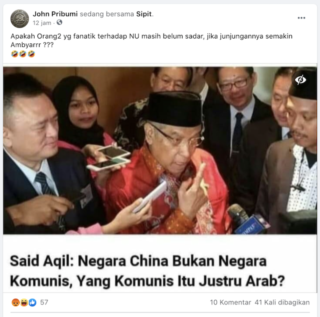 [Cek Fakta] Said Aqil Sebut Tiongkok Bukan Negara Komunis, Yang Komunis Justru Arab? Ini Faktanya
