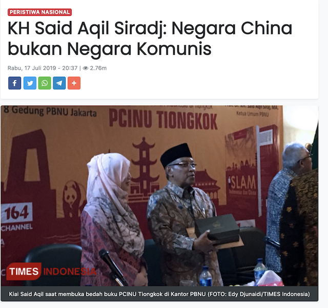 [Cek Fakta] Said Aqil Sebut Tiongkok Bukan Negara Komunis, Yang Komunis Justru Arab? Ini Faktanya