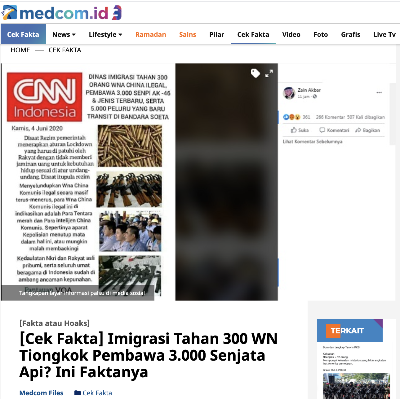[Cek Fakta] Seorang Anggota Polisi Jual Senjata <i>Made</i> <i>in</i> <i>China</i> ke Teroris KKB Papua? Ini Cek Faktanya