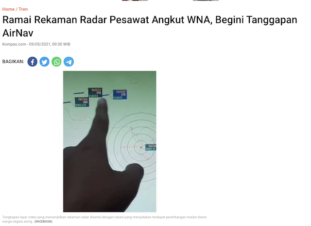 [Cek Fakta] Video Sejumlah Pesawat Pembawa Warga Asing Masuk Indonesia Tertangkap Radar? Ini Faktanya