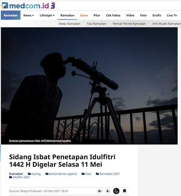 [Cek Fakta] Benarkah Pemerintah Resmi Umumkan 11 Mei Lebaran Idulfitri 1442 H? Ini Faktanya