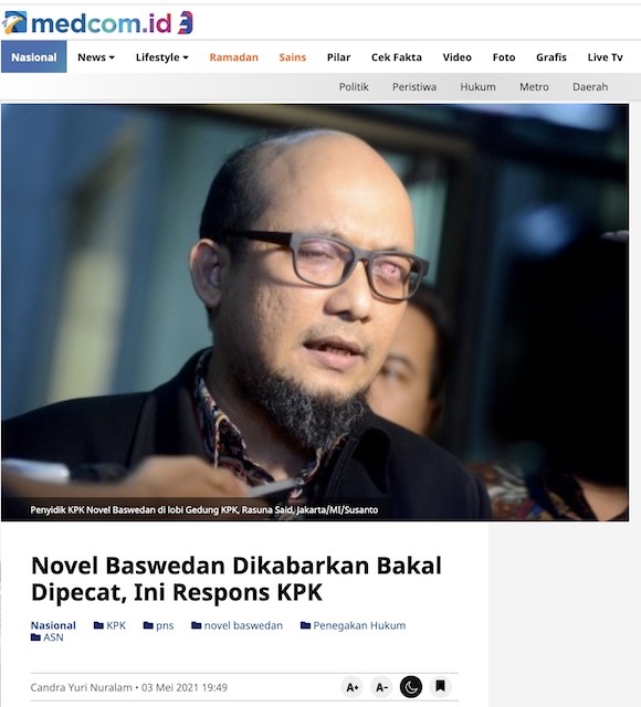 [Cek Fakta] Video Novel Baswedan Didepak dari KPK? Ini Faktanya