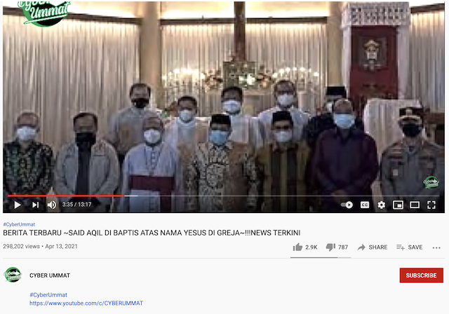 [Cek Fakta] Video Penampakan Ketum PBNU Said Aqil Dibaptis? Ini Faktanya