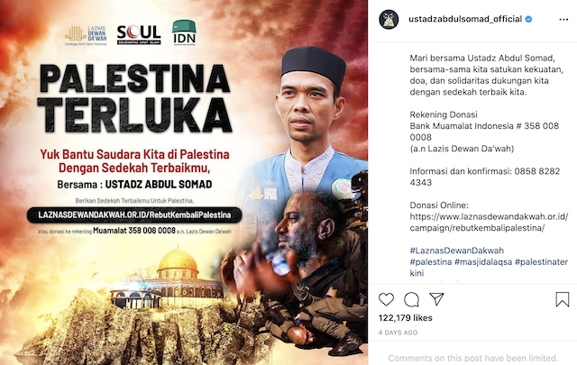 [Cek Fakta] UAS Dijemput Paksa Terbukti Menggelapkan Sumbangan Dana Palestina? Ini Faktanya