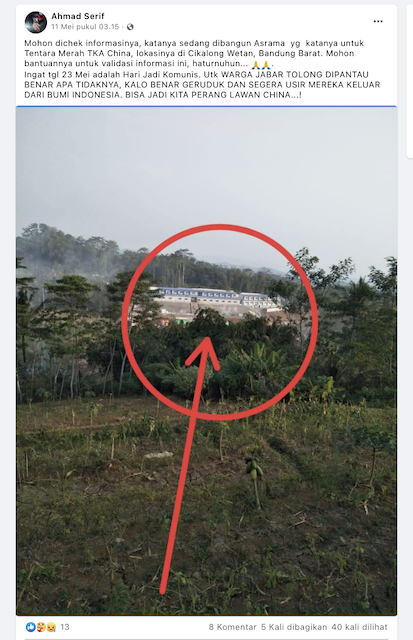 [Cek Fakta] Asrama Tentara Tiongkok Sedang Dibangun di Bandung Barat Jabar? Ini Faktanya