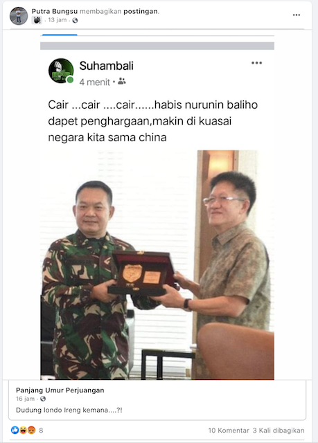 [Cek Fakta] Foto Mayjen Dudung Dapat Penghargaan Usai Turunkan Baliho FPI? Ini Faktanya