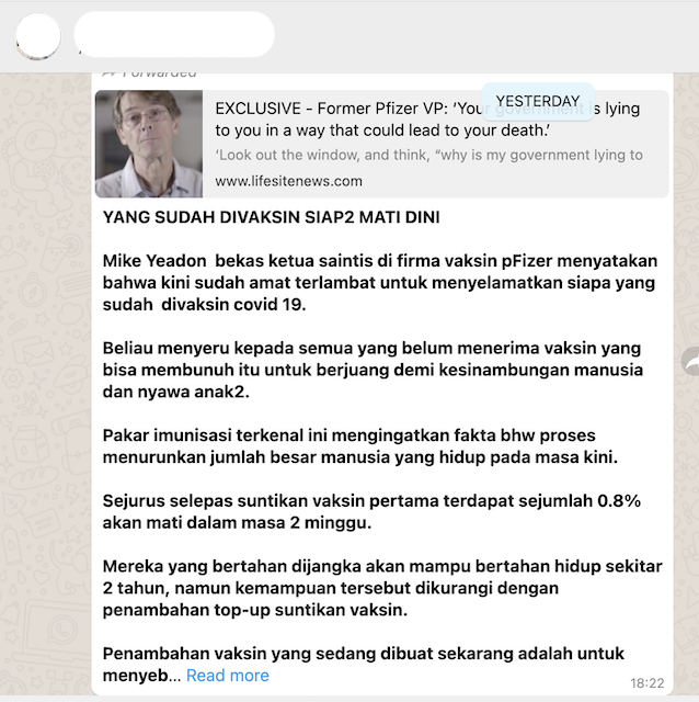 [Cek Fakta] Benarkah Orang yang Sudah Divaksin Covid-19 akan Mati Dalam 2 Tahun? Ini Cek Faktanya