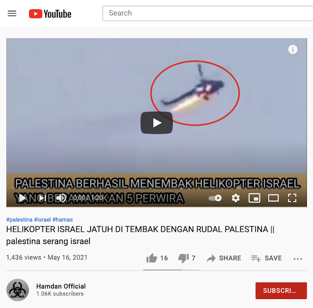 [Cek Fakta] Palestina Tembak Jatuh Helikopter Israel yang Membawa 5 Orang Perwira? Ini Faktanya