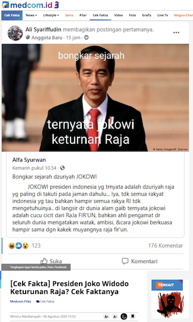 [Cek Fakta] Presiden Jokowi Palsukan Identitas Kedua Orangtuanya, Hoaks