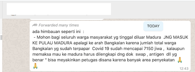 [Cek Fakta] Sebanyak 7.150 Warga Bangkalan Madura Terpapar Covid-19? Ini Faktanya