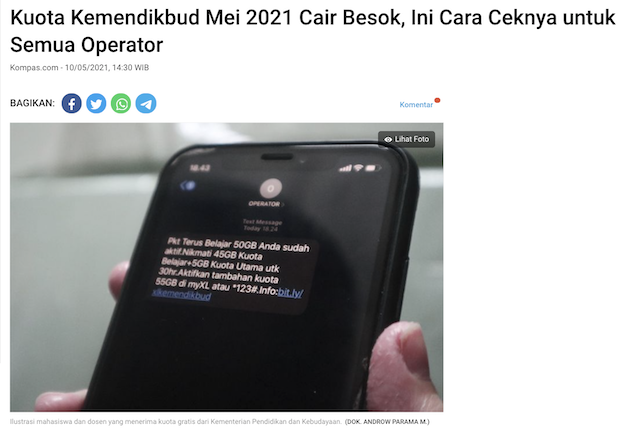 [Cek Fakta] Beredar Link Subsidi Pulsa Rp200 Ribu dan Kuota 125 GB? Ini Faktanya