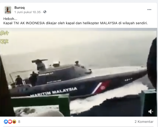 [Cek Fakta] Kapal TNI Dikejar Kapal dan Helikopter Malaysia di Wilayah Sendiri? Ini Faktanya