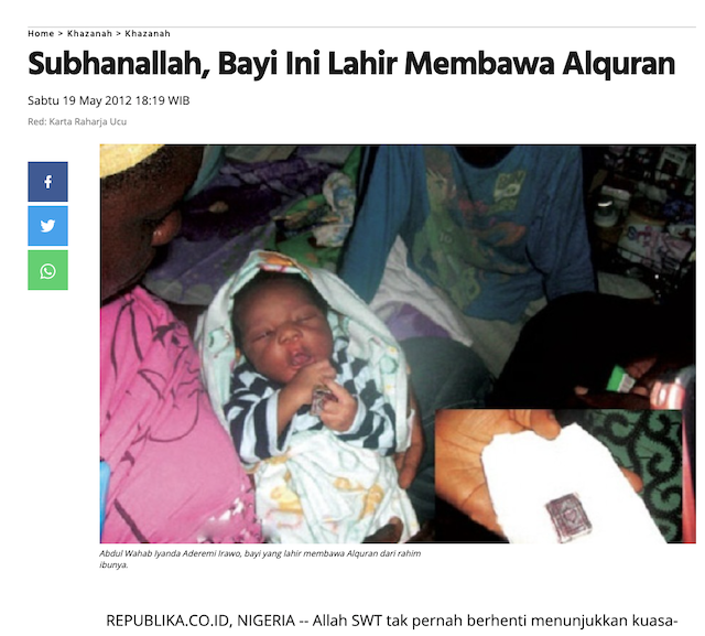[Cek Fakta] Bayi Ini Terlahir Membawa Alquran dari Rahim Ibunya? Simak Faktanya
