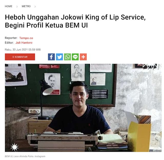 [Cek Fakta] Benarkah Ketua BEM UI Leon Alvinda Putra sudah 8 Tahun jadi Mahasiswa? Ini Faktanya