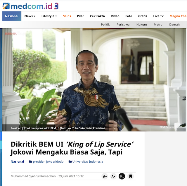 [Cek Fakta] Ketua BEM UI Leon Alvinda Putra 'Piaraan' Cikeas? Ini Faktanya