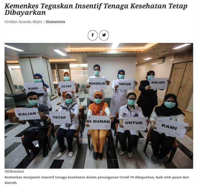 [Cek Fakta] Insentif Nakes Diberhentikan Pemerintah Pusat? Ini Cek Faktanya