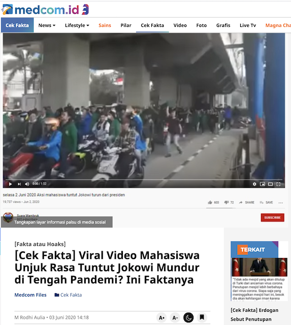 [Cek Fakta] Benarkah Ini Video Unjuk Rasa Mahasiswa 1 Juli 2021? Simak Faktanya