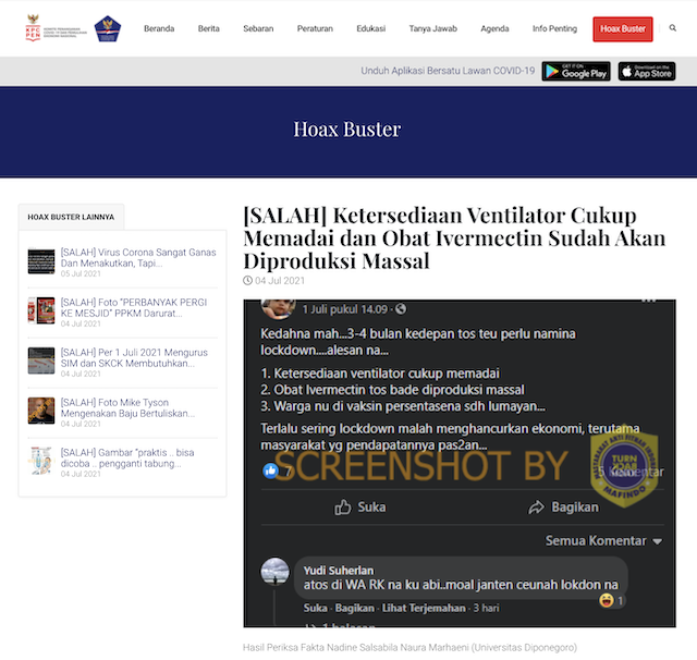 [Cek Fakta] Benarkah Indonesia Tak Perlu <i>Lockdown</i> karena Ketersediaan Ventilator Cukup Memadai? Ini Faktanya